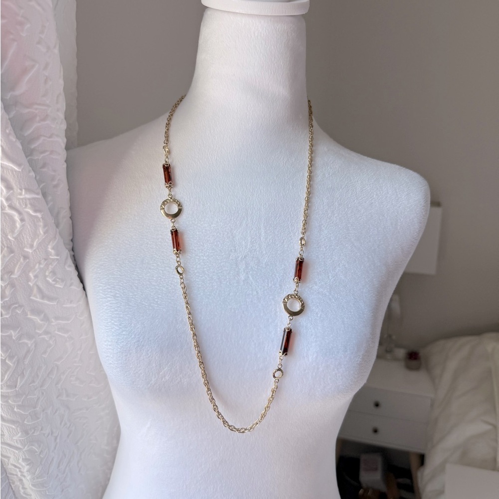 Vintage Sarah Coventry Gold and Brown Necklace